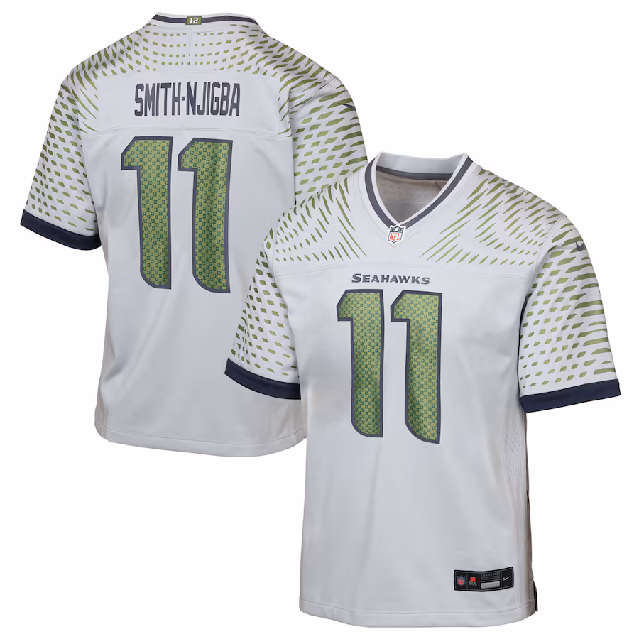Jaxon Smith-Njigba Seattle Seahawks  Youth 2025 Rivalries Collection Game Jersey - Wolf Gray