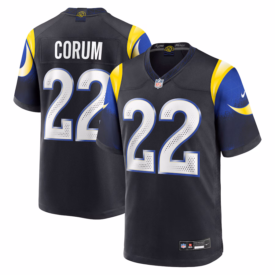 Blake Corum Los Angeles Rams  2025 Rivalries Collection Game Jersey - Midnight Blue