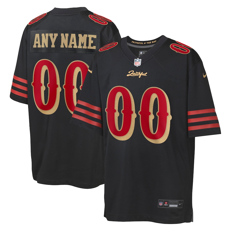 San Francisco 49ers  Youth 2025 Rivalries Collection Custom Game Jersey - Black