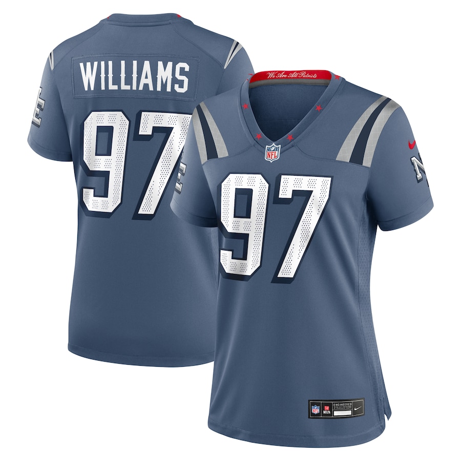 Women's New England Patriots Milton Williams  Storm Blue 2025 Rivalries Collection Game Jersey