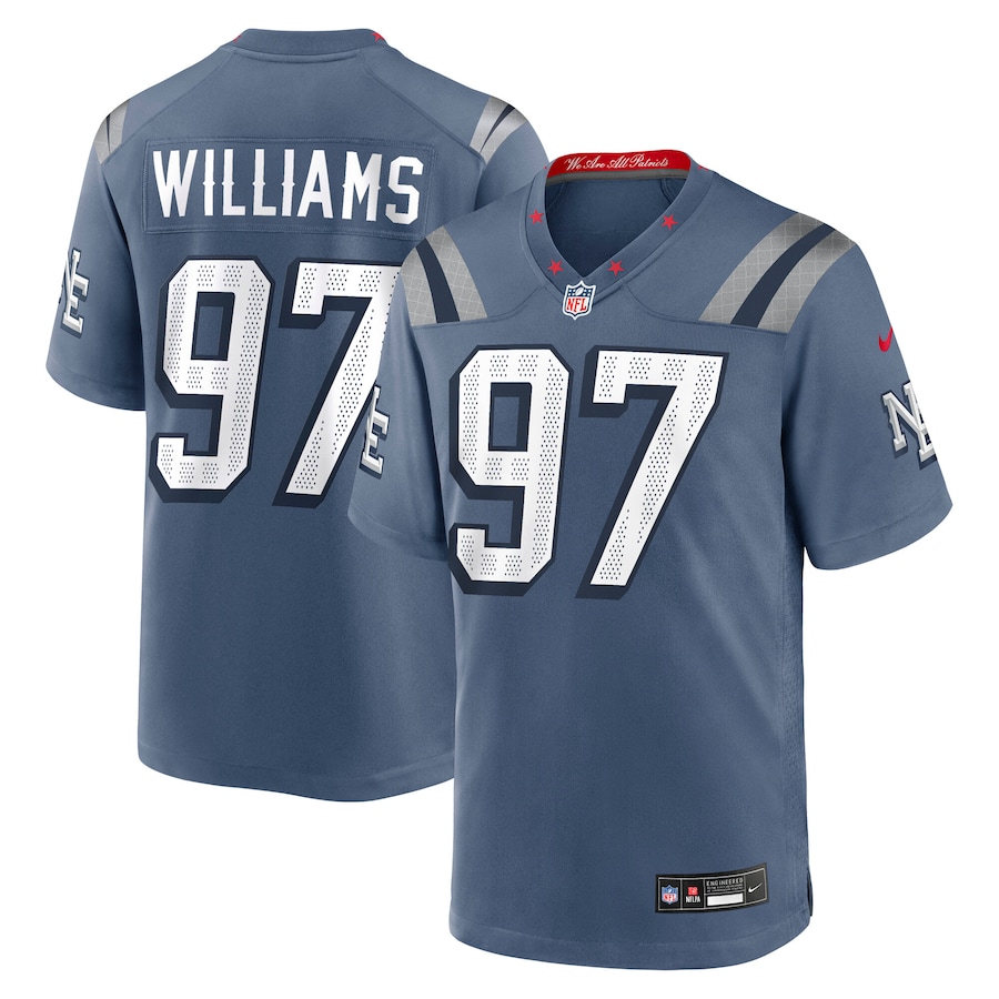 Milton Williams New England Patriots  2025 Rivalries Collection Game Jersey - Storm Blue