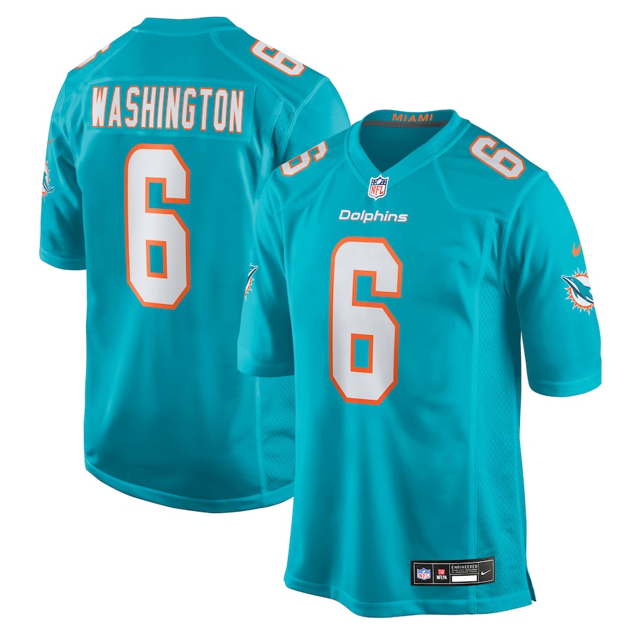 Malik Washington Miami Dolphins  Team Game Jersey -  Aqua
