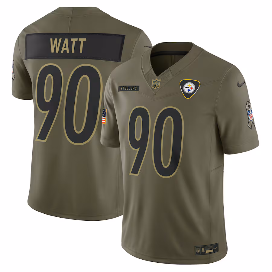 T.J. Watt Pittsburgh Steelers  2025 Salute to Service Limited Jersey - Olive