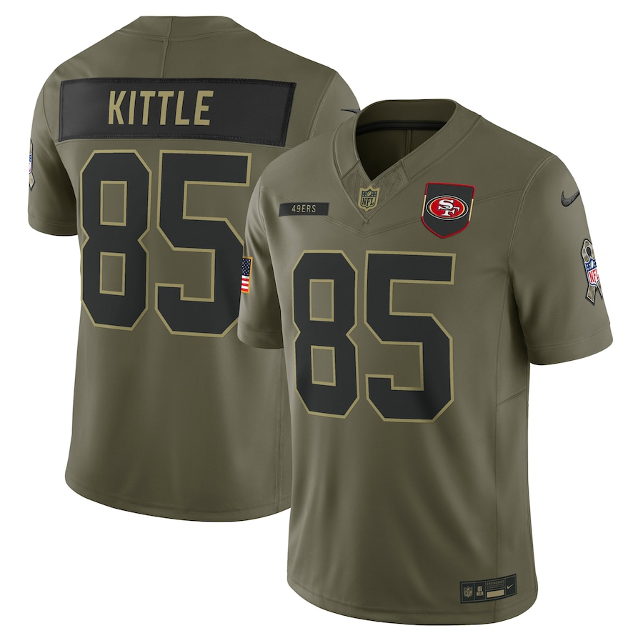 George Kittle San Francisco 49ers  2025 Salute to Service Limited Jersey - (Olive、Black、Arctic Camo、Brown、Scarlet、White、Red)