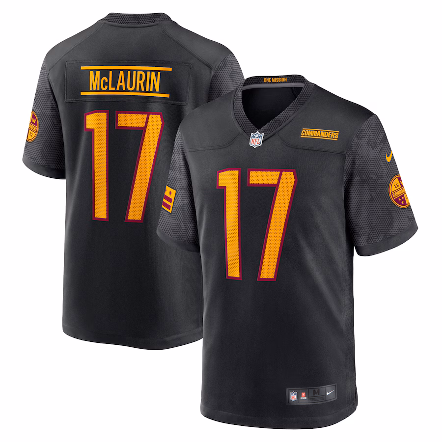 Terry McLaurin Washington Commanders  Youth Game Jersey - Black