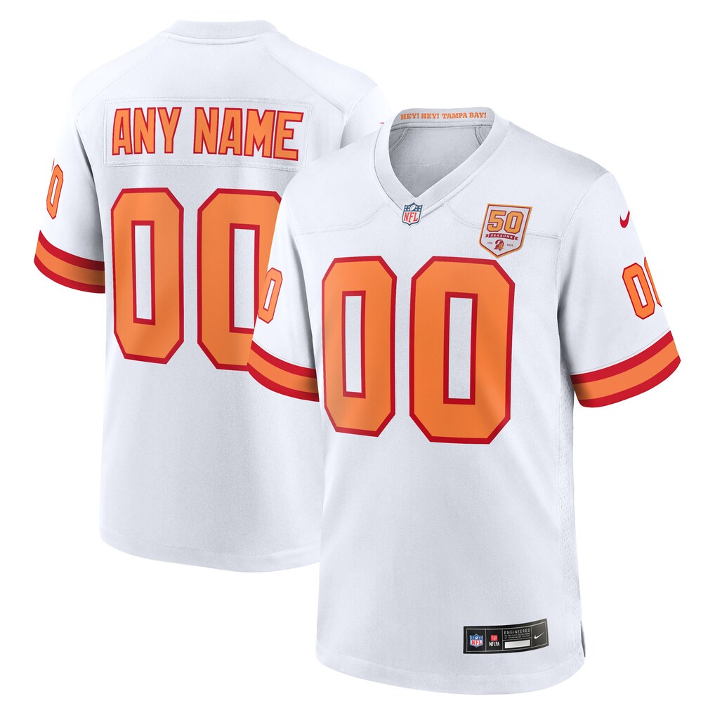 Tampa Bay Buccaneers   50th Anniversary Custom Game Jersey - (White/Orange、White、Red)