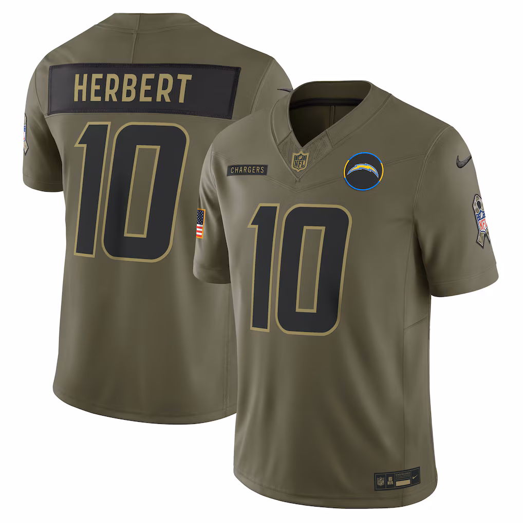 Justin Herbert Los Angeles Chargers  Alternate Charger Power Vapor F.U.S.E. Limited Jersey - （Olive 、Arctic Camo、Gold、Navy、Royal、White、Powder Blue)