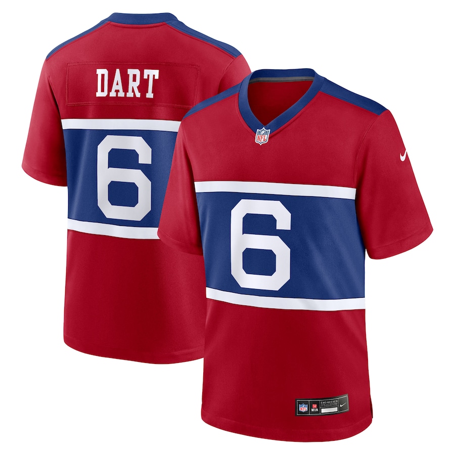 Jaxson Dart New York Giants  Alternate Century Red Game Jersey - Red