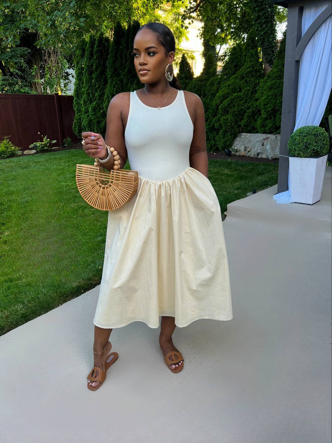 Tiama Midi Dress( Vanilla)