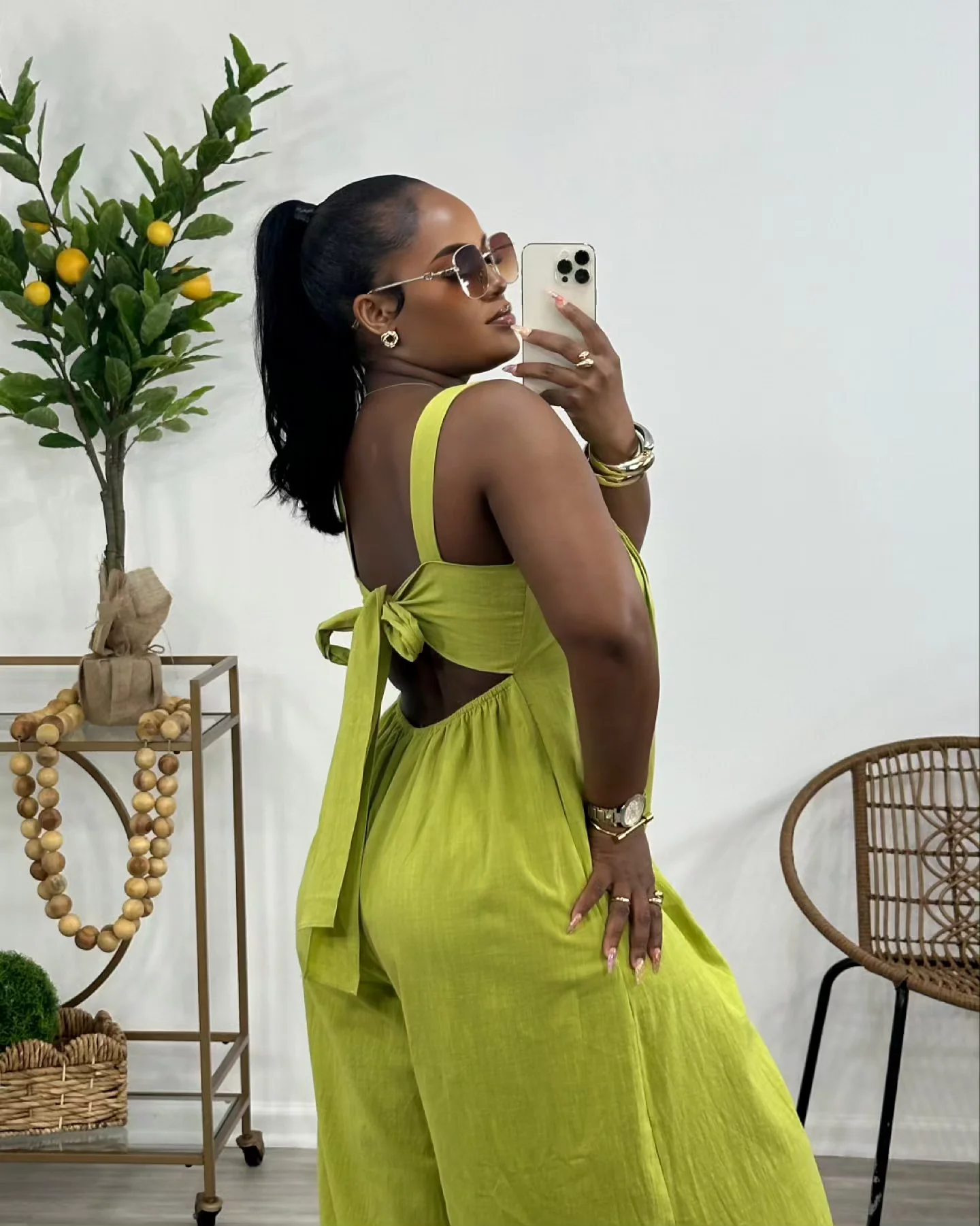 JULIE COZY OVERSIZED JUMPSUIT (DEEP LIME)