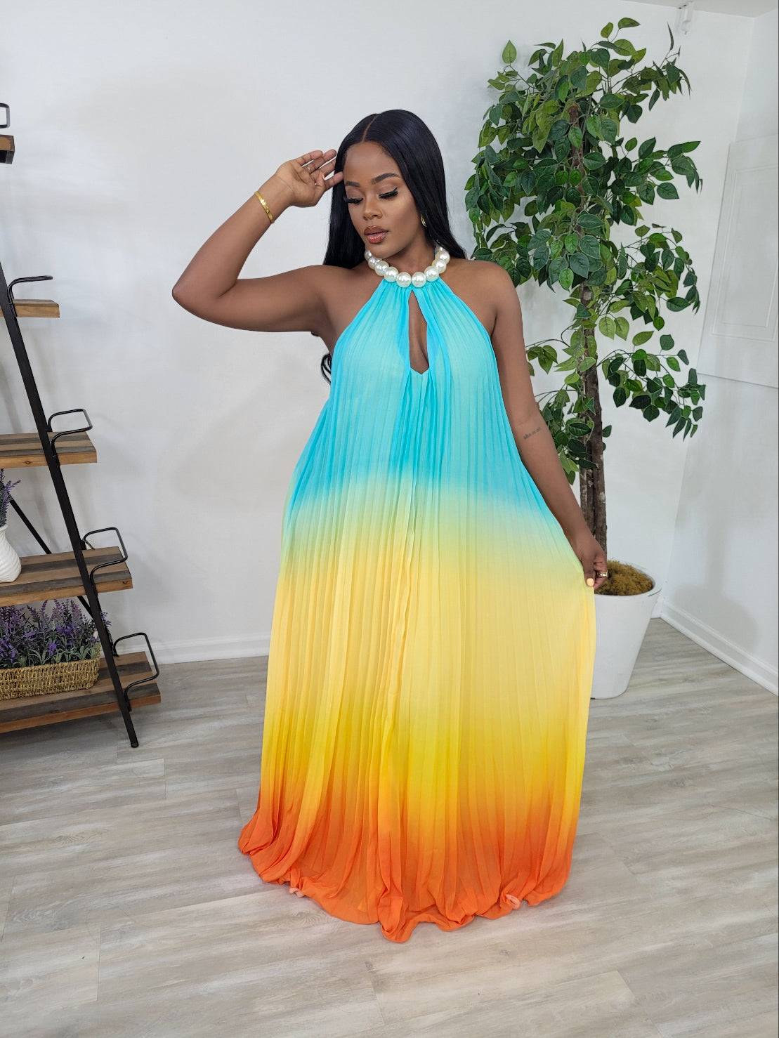 MOJITOS AND SUNSET MAXI DRESS