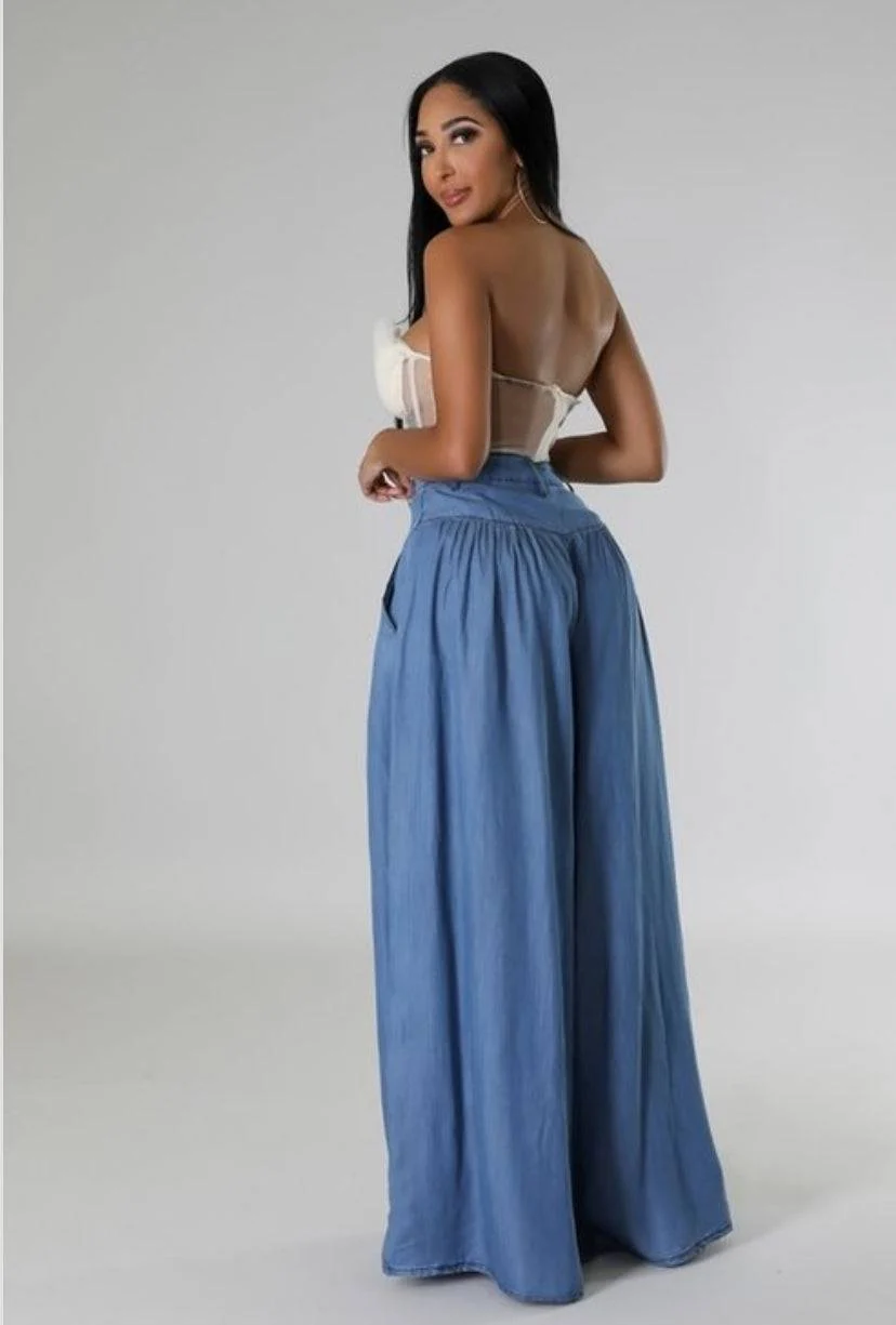 Jade Pallazzo Pants (Blue/Denim)