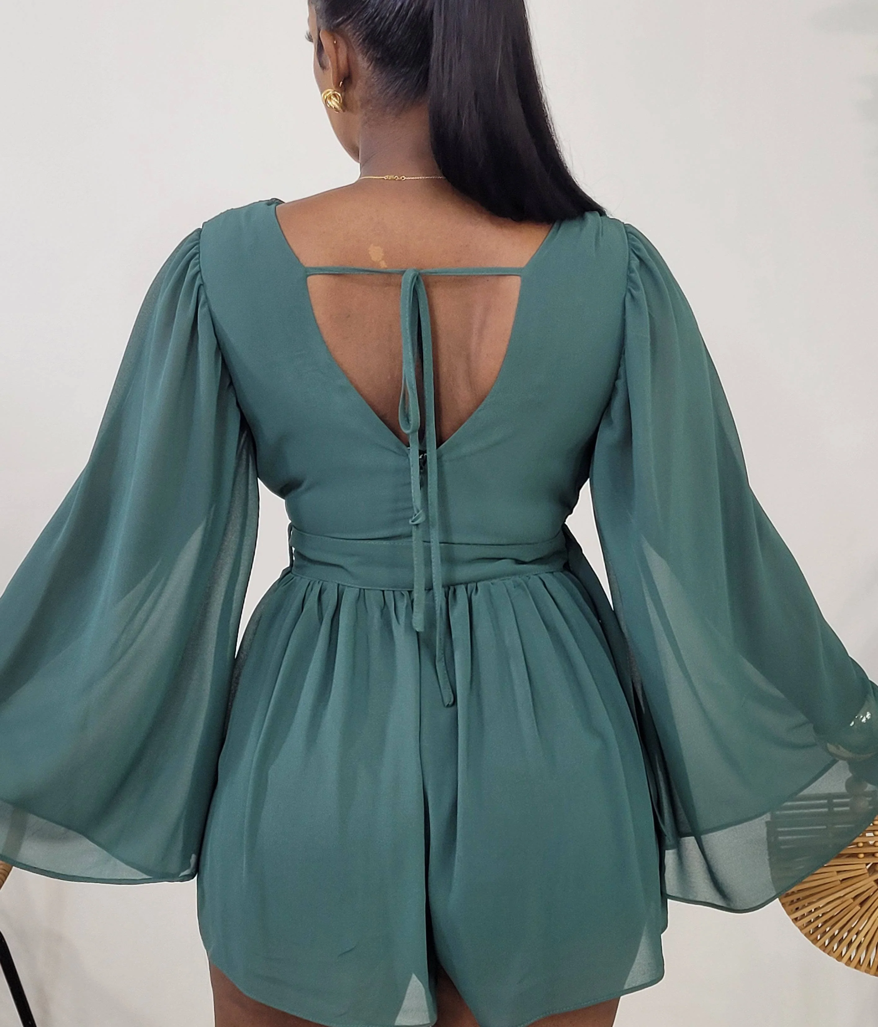 Chambray Romper (Teal)