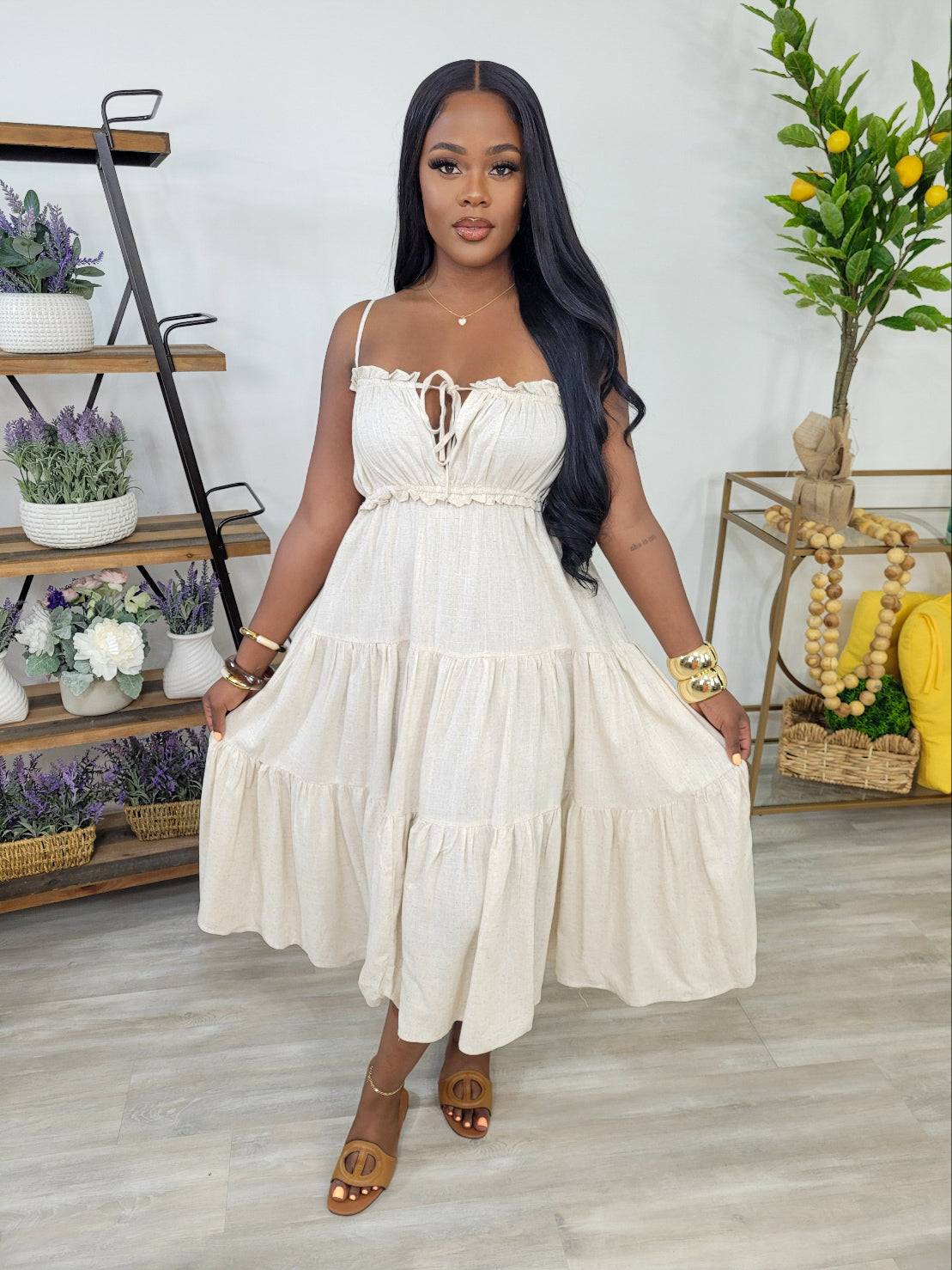 NORAH LINEN MIDI (OATS)