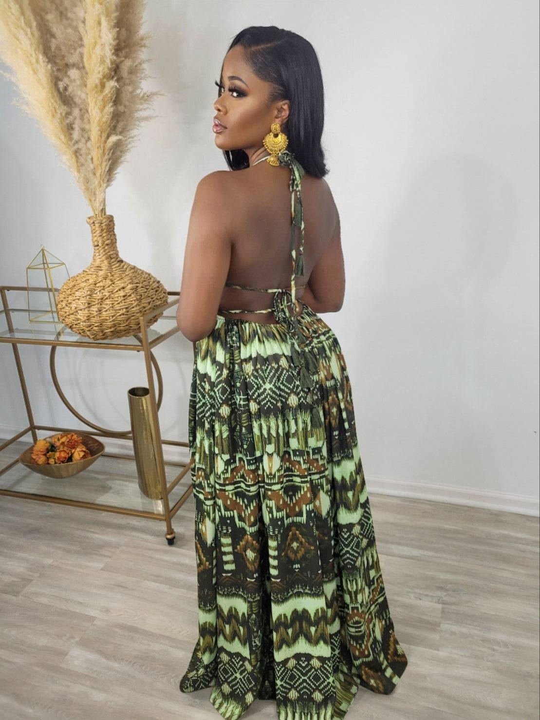 Lesa Maxi Dress(Green)