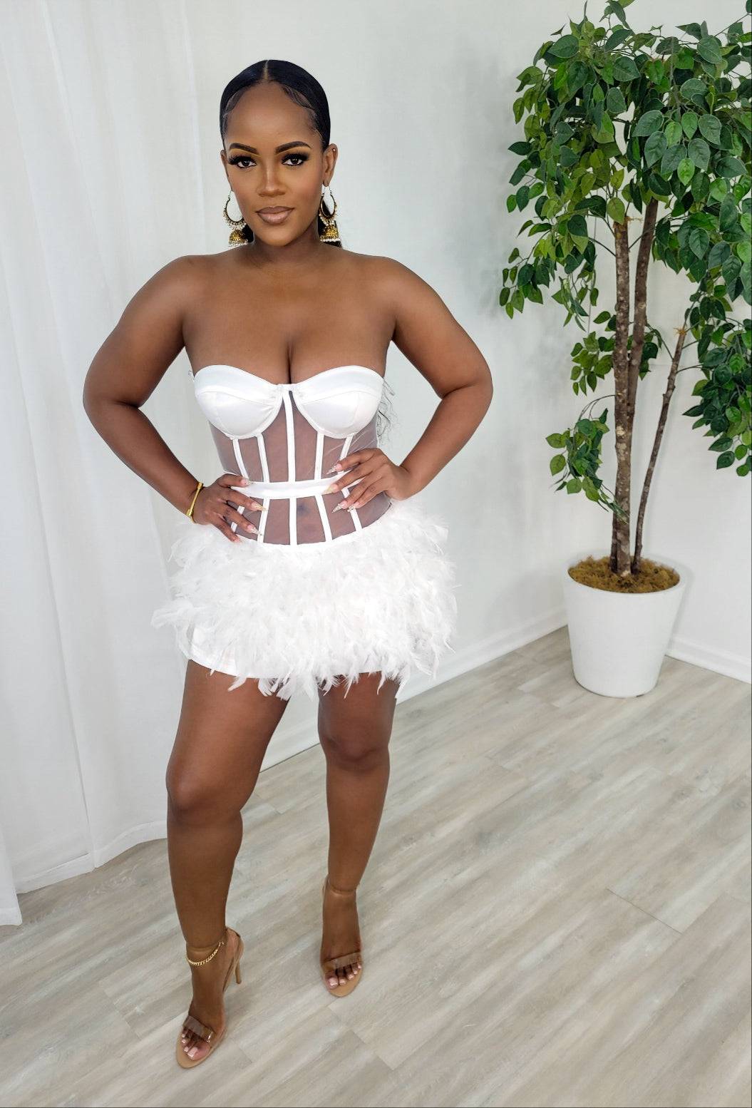 Forever Yours Feather Mini (White)