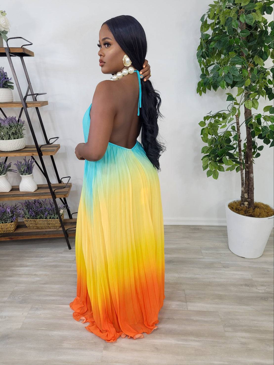 MOJITOS AND SUNSET MAXI DRESS