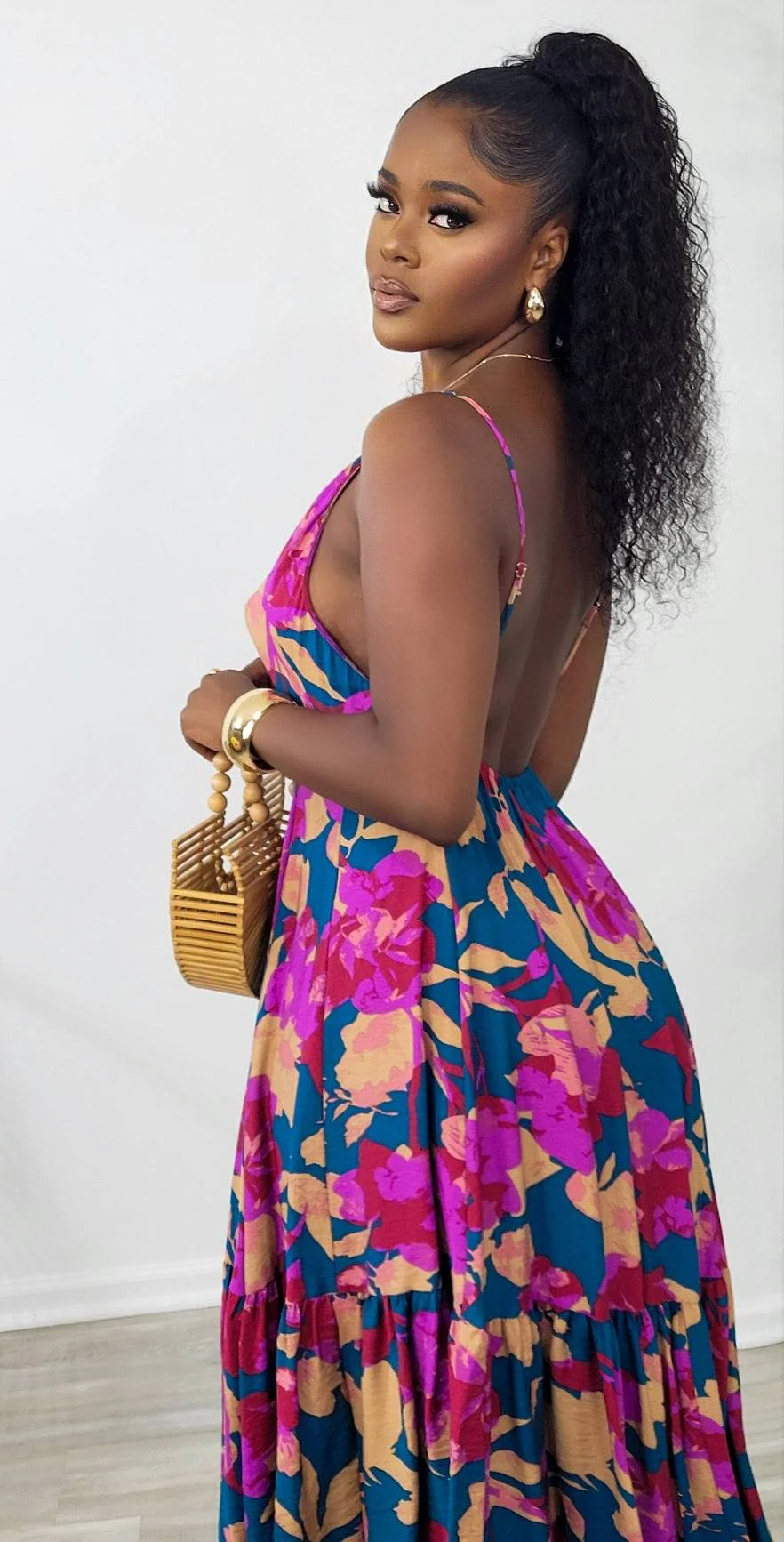 Remi Flower Print Midi Dress