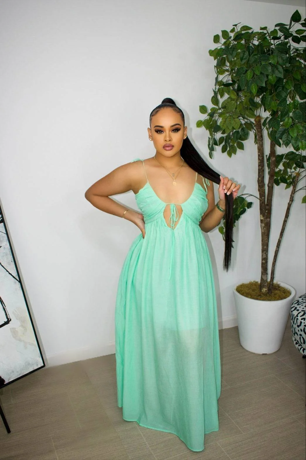 Ferosa Maxi Dress (Mint)