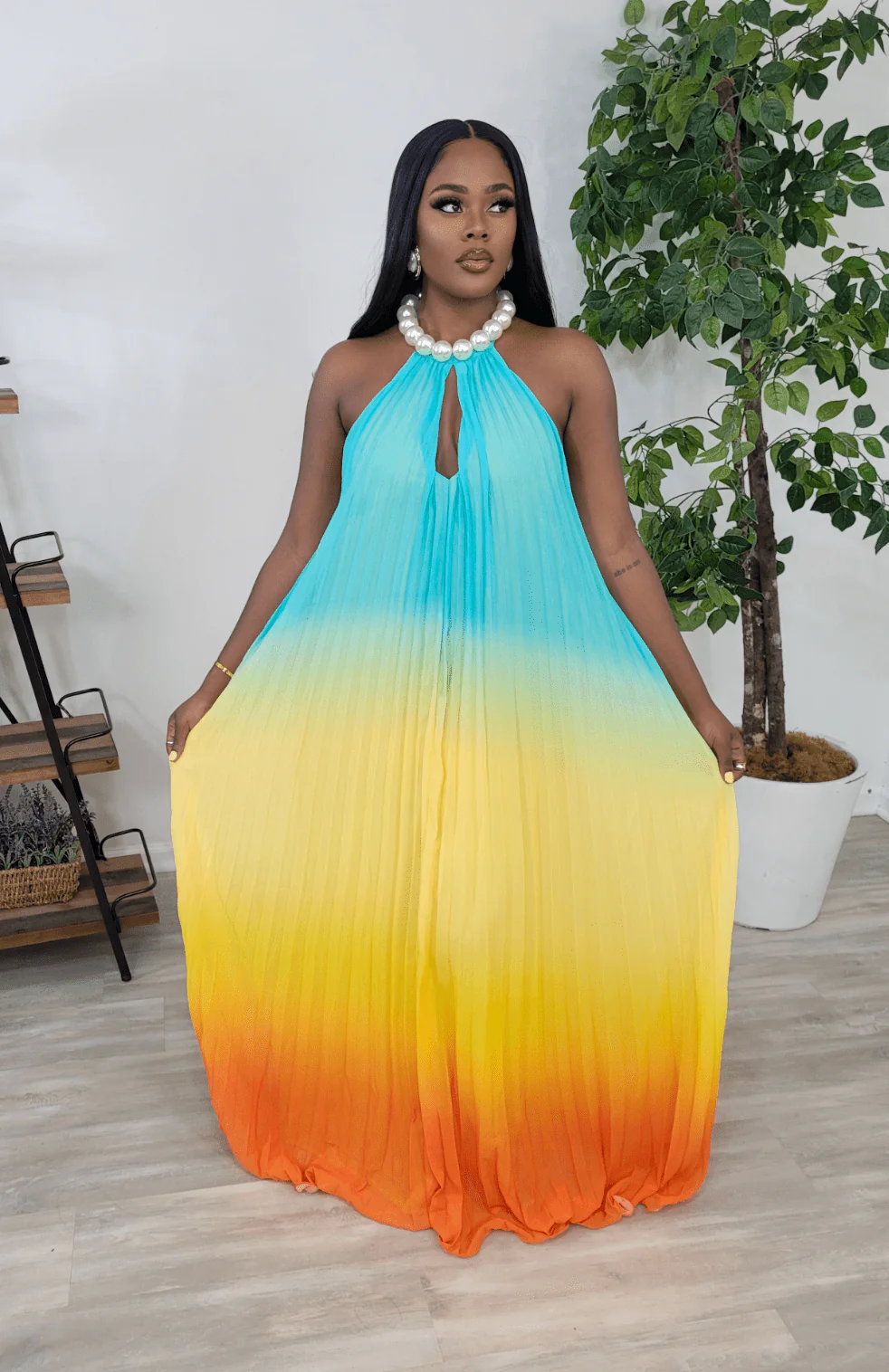 MOJITOS AND SUNSET MAXI DRESS