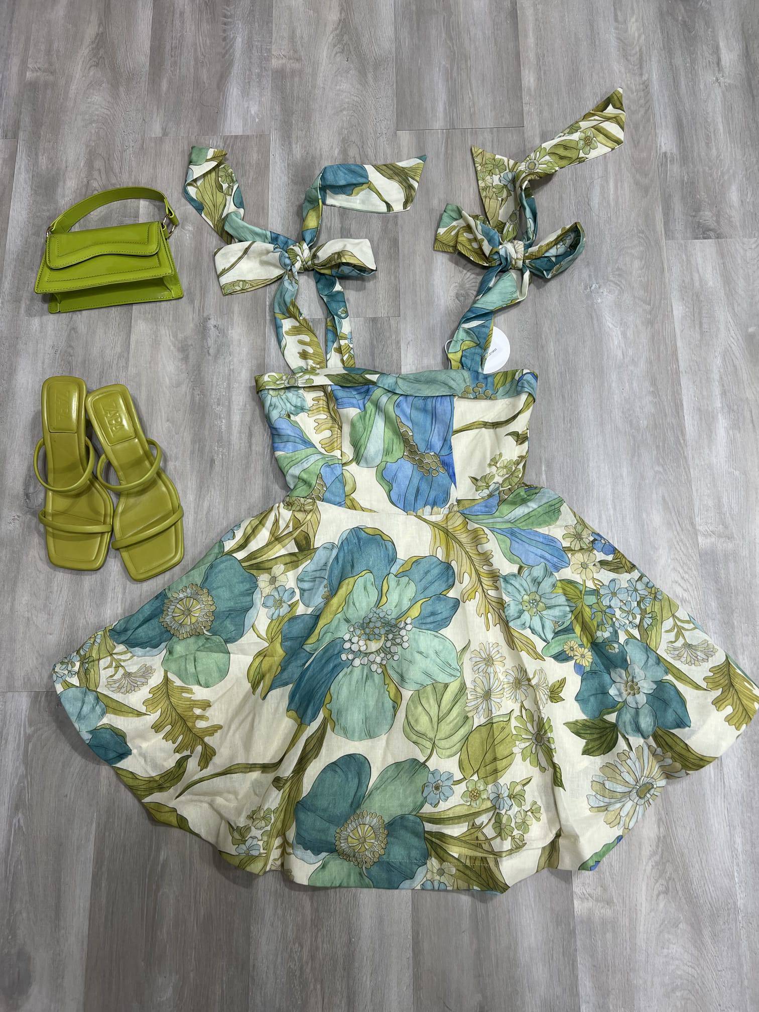 BLUE RUSH FLORAL MINI DRESS