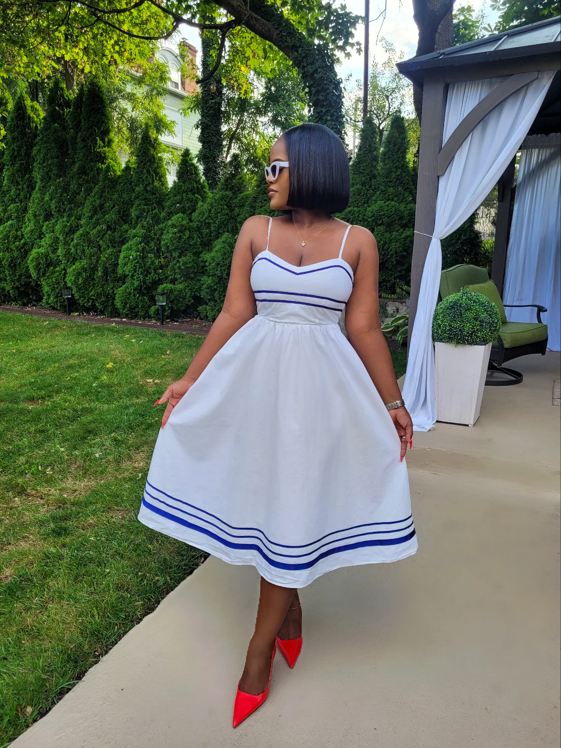 AZURE OCEAN VIBE MIDI DRESS