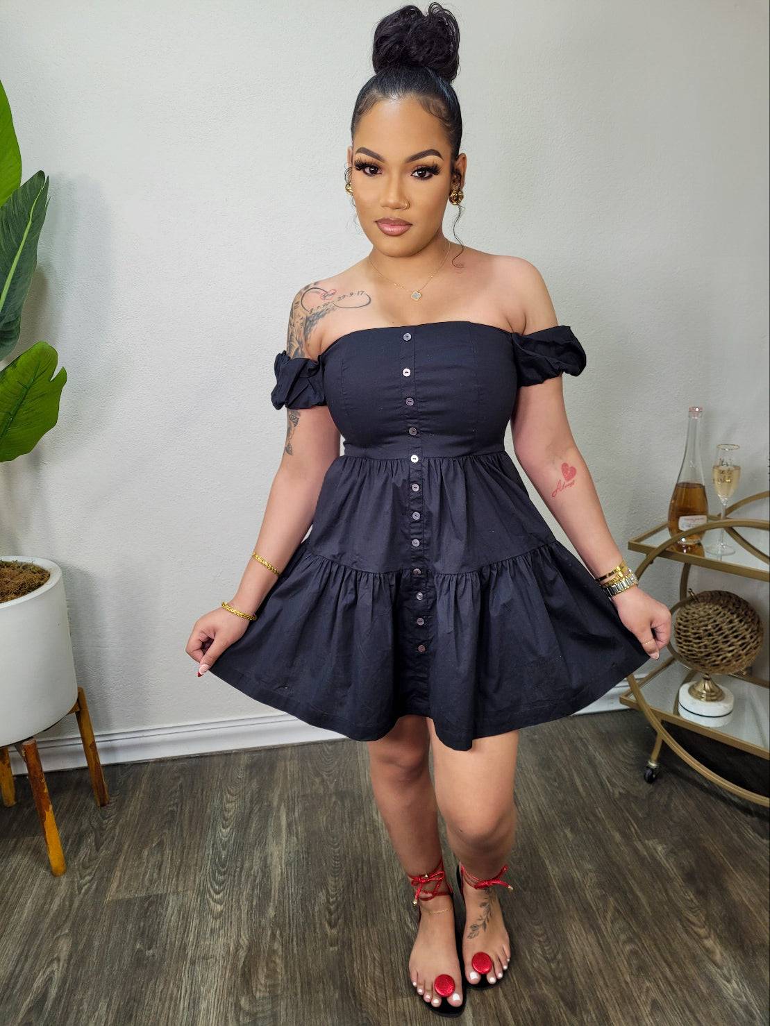 Classic Mia Mini Dress (Black)