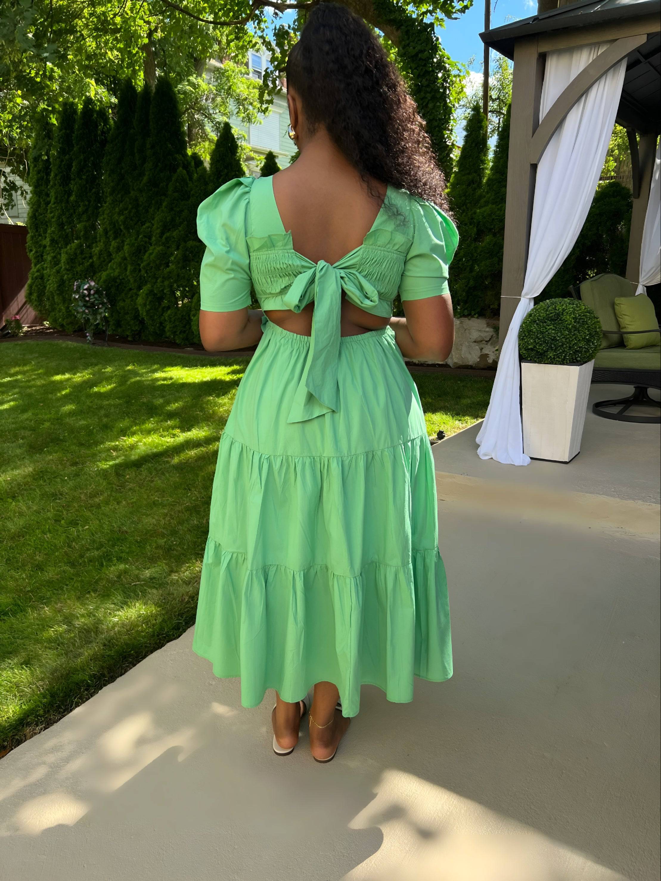 GARDEN FAIRY MIDI DRESS (MINT GREEN)