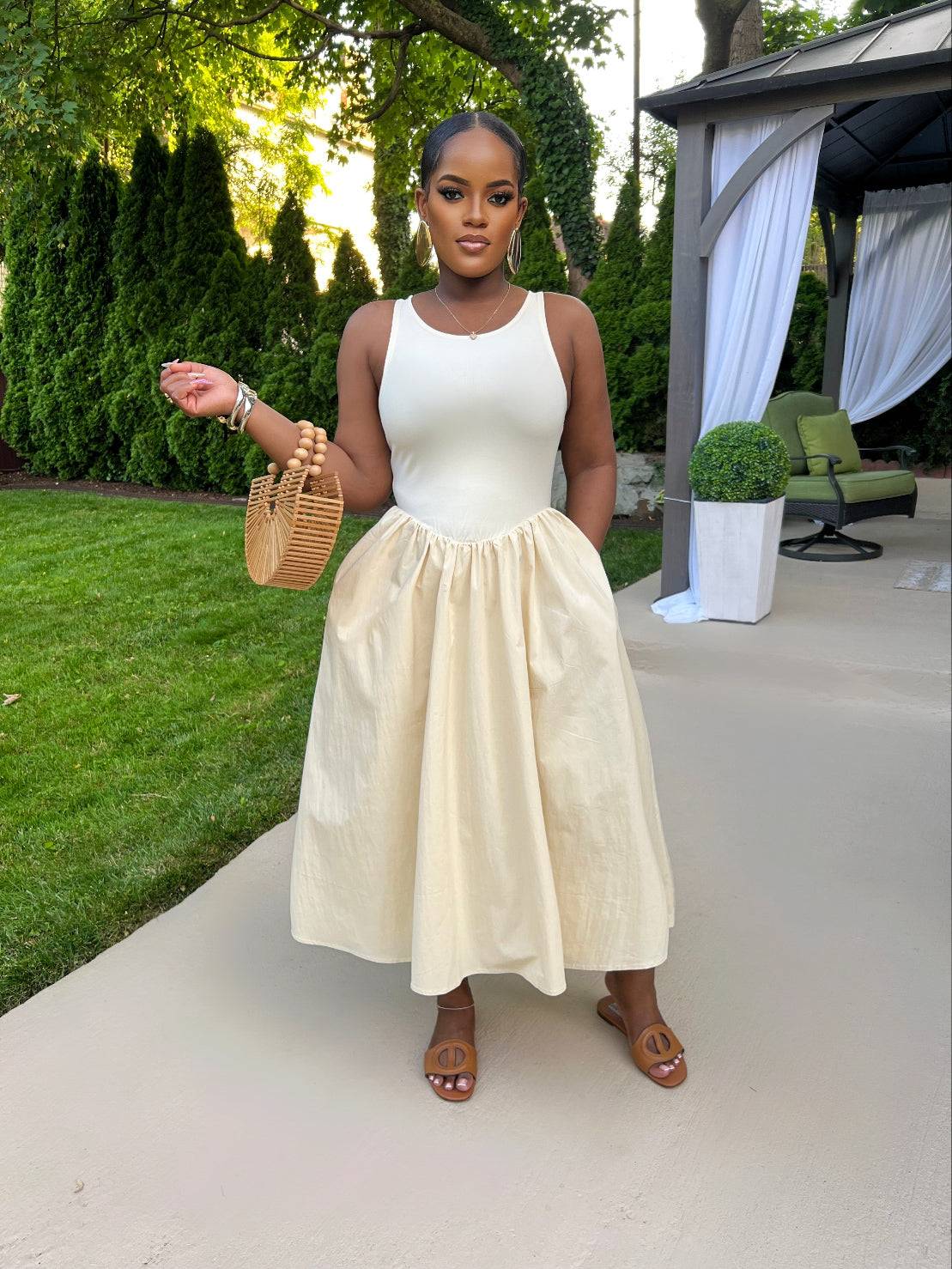 Tiama Midi Dress( Vanilla)