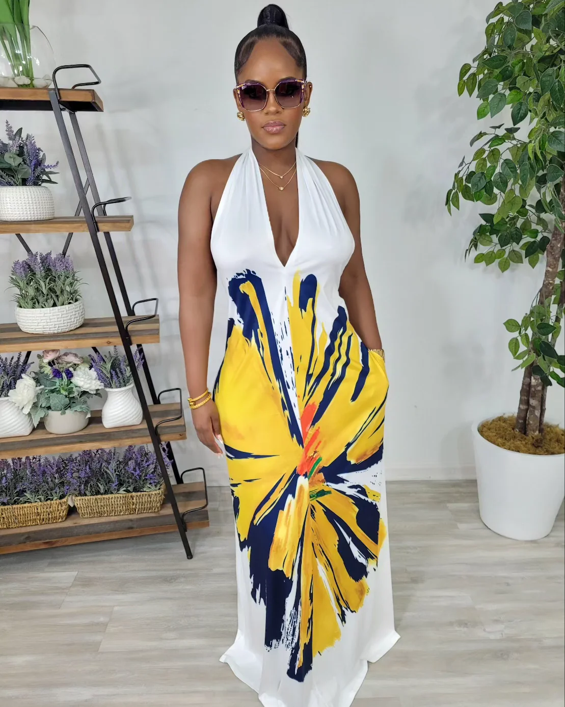 The Flower Print Maxi (Off White)