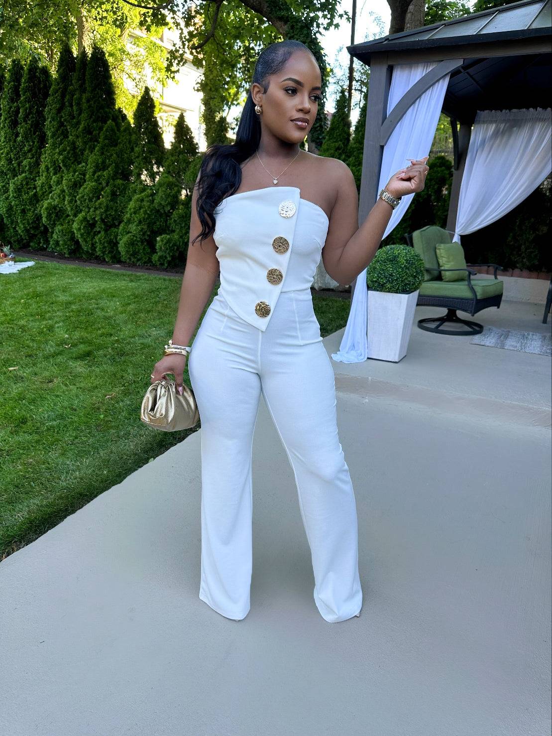 SO CHIC CITY GIRL JUMPSUIT (WHITE)