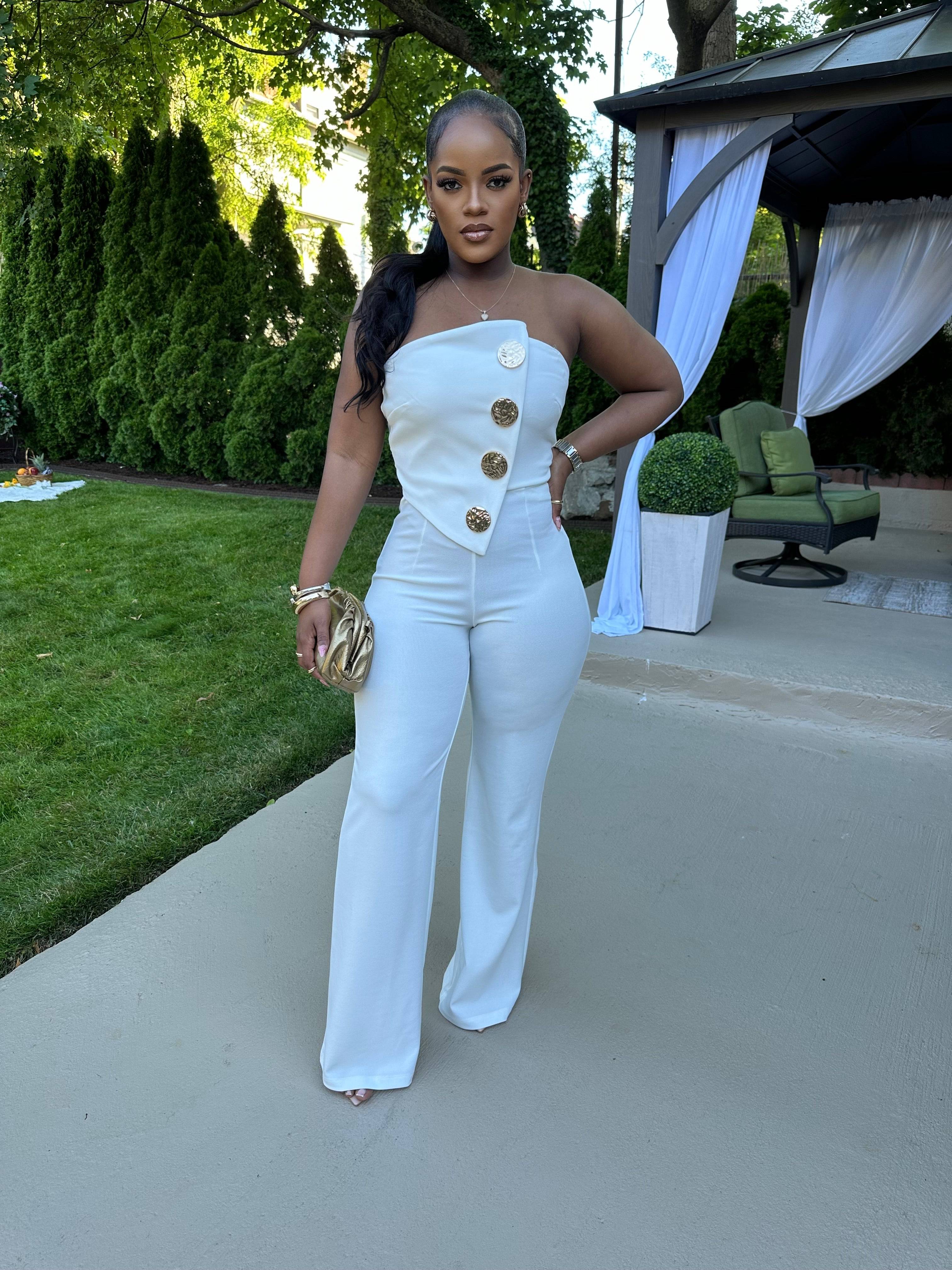 SO CHIC CITY GIRL JUMPSUIT (WHITE)