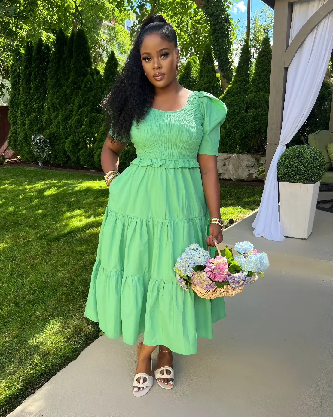 GARDEN FAIRY MIDI DRESS (MINT GREEN)