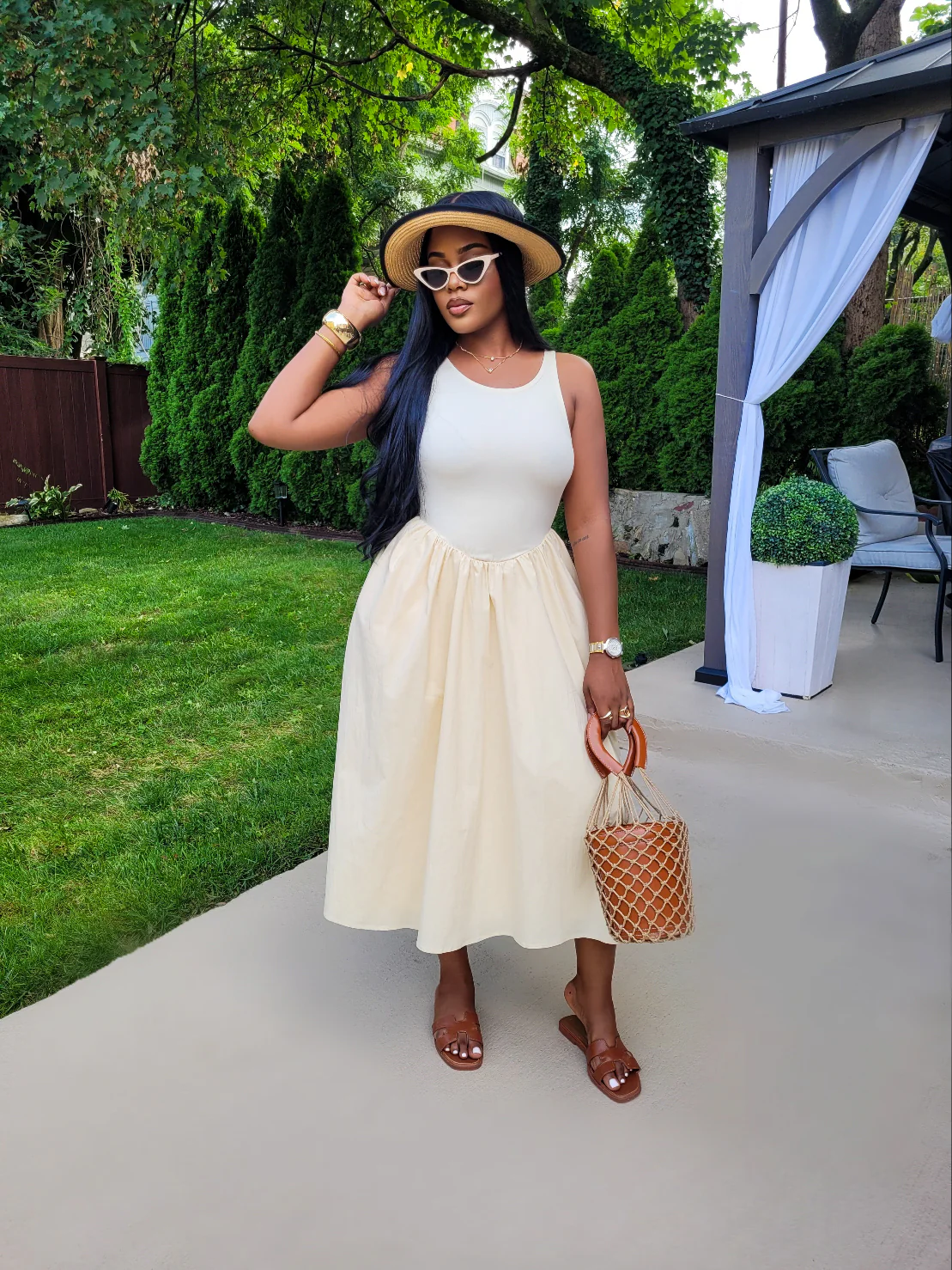 Tiama Midi Dress( Vanilla)