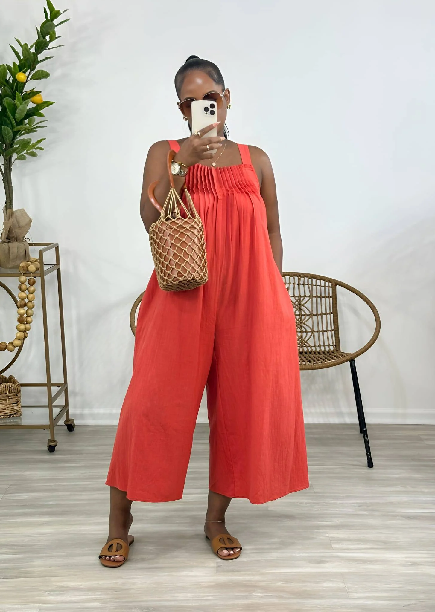 JULIE'S COZY OVERSIZED JUMPSUIT (BRICK)