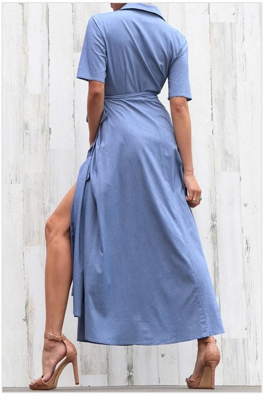 Bree  Denim Shirt Dress (Blue)