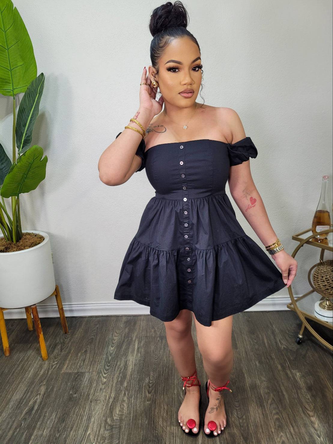 Classic Mia Mini Dress (Black)