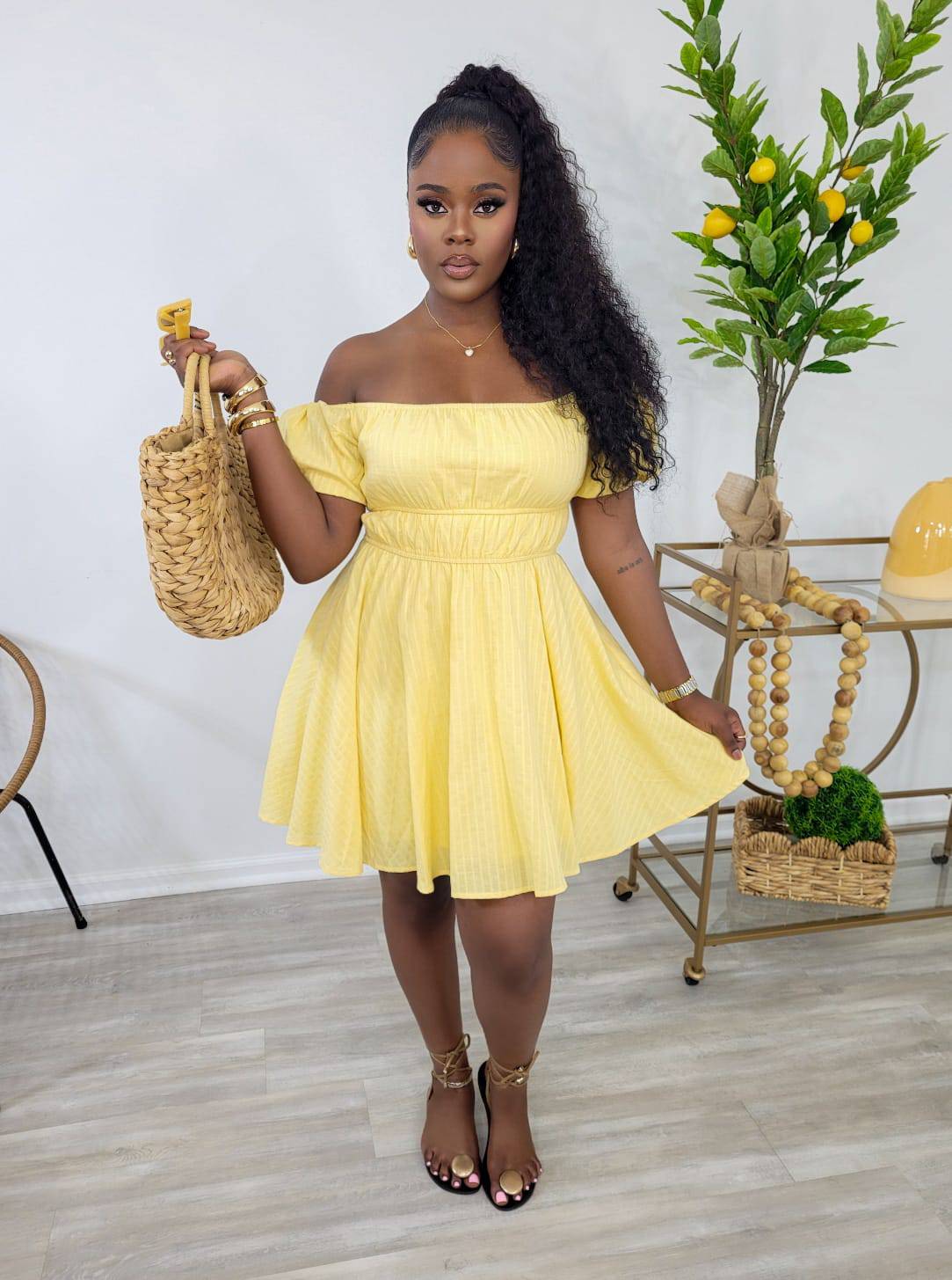 SUNNY SIDE UP MINI DRESS (YELLOW)