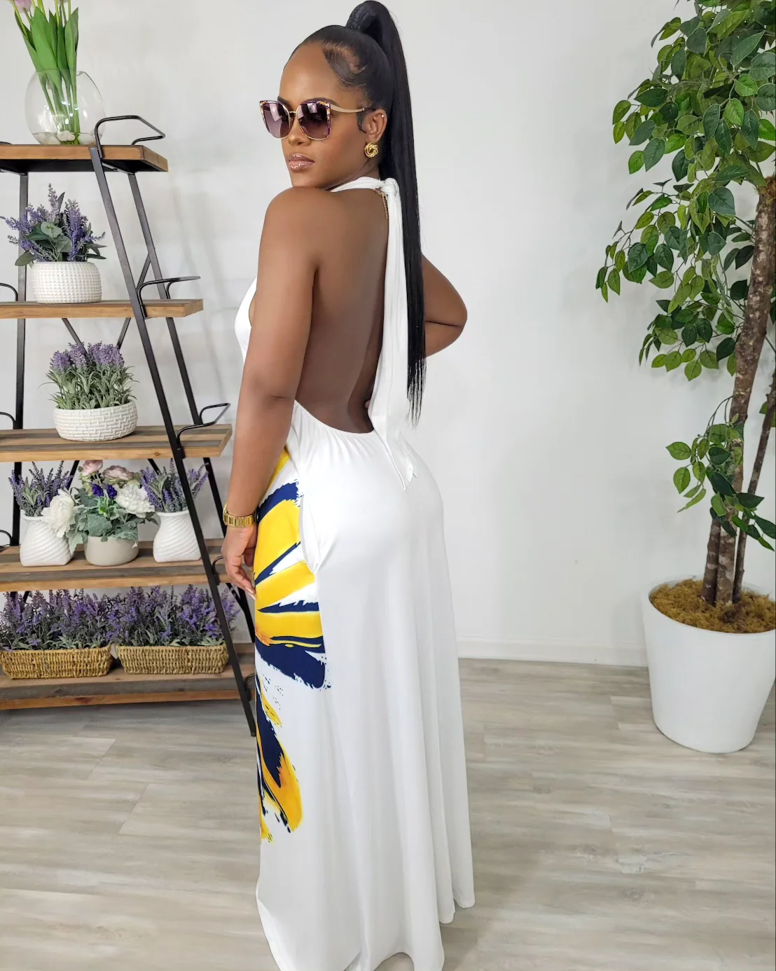 The Flower Print Maxi (Off White)