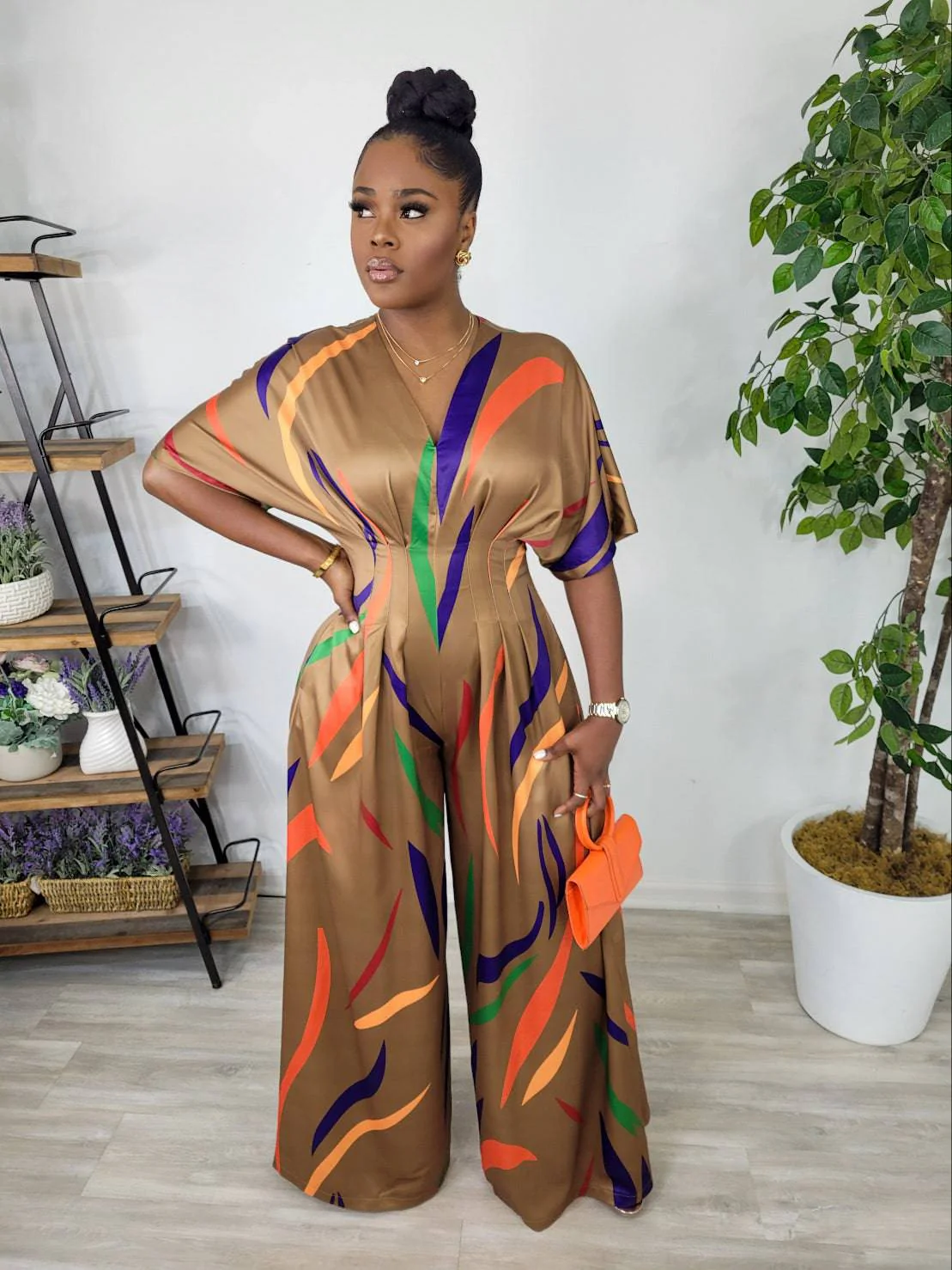 Tenia Classic Jumpsuit (Brown)