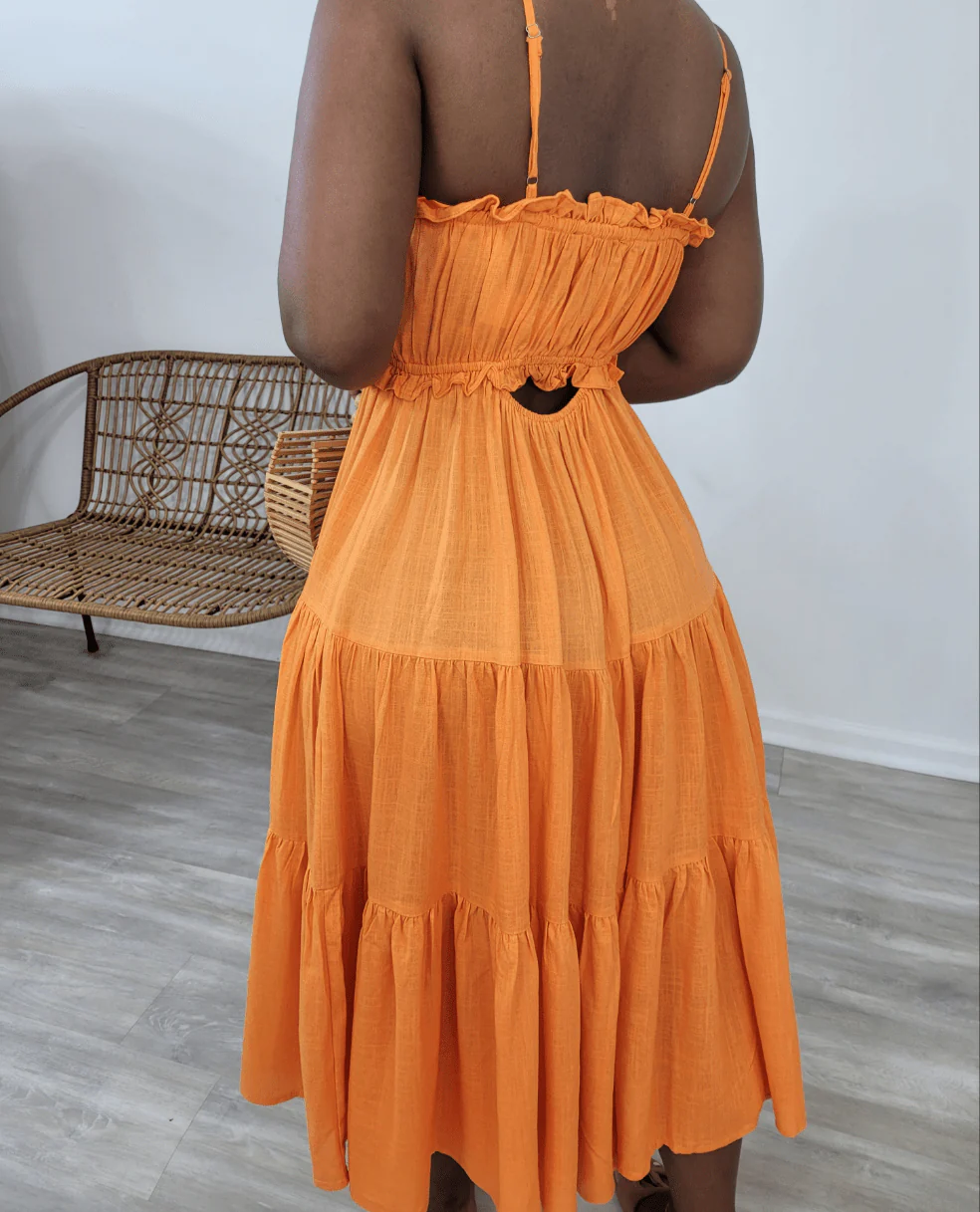 NORAH LINEN MIDI (LIGHT ORANGE)