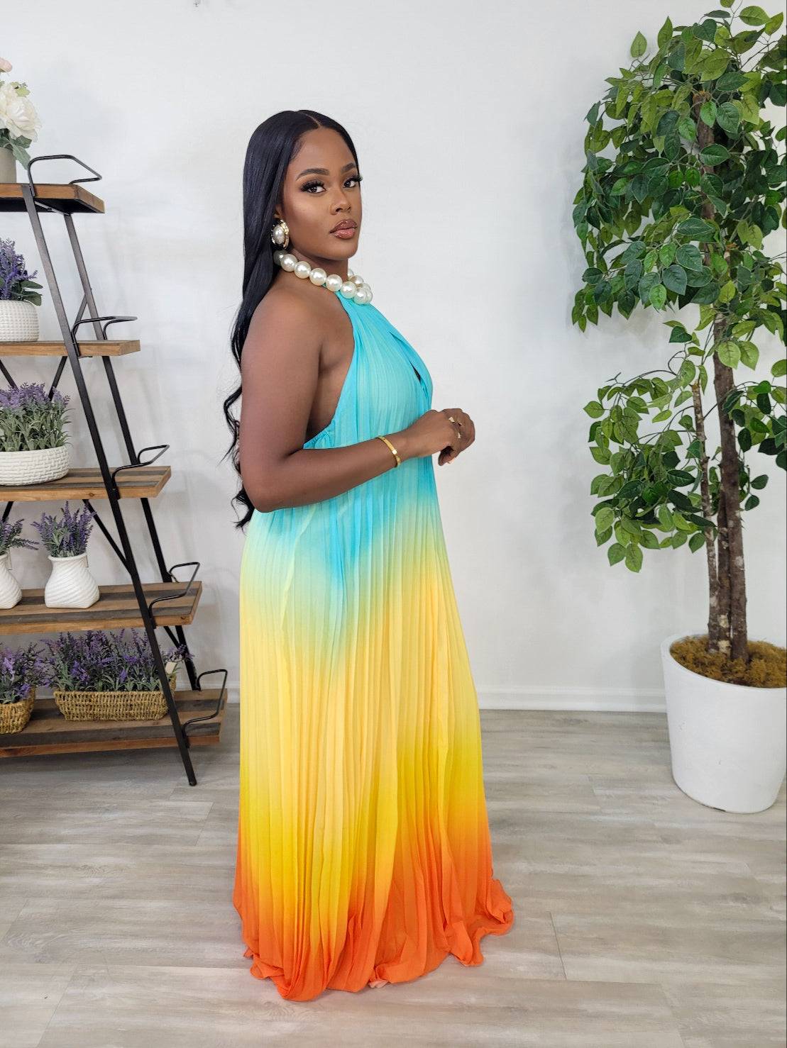 MOJITOS AND SUNSET MAXI DRESS