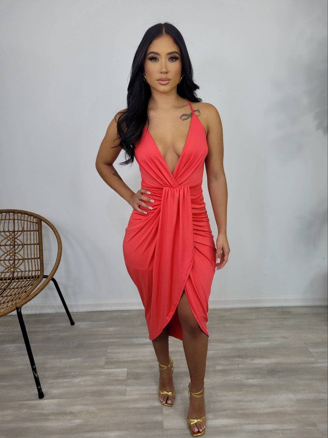 Sarah Midi Dress (orange)