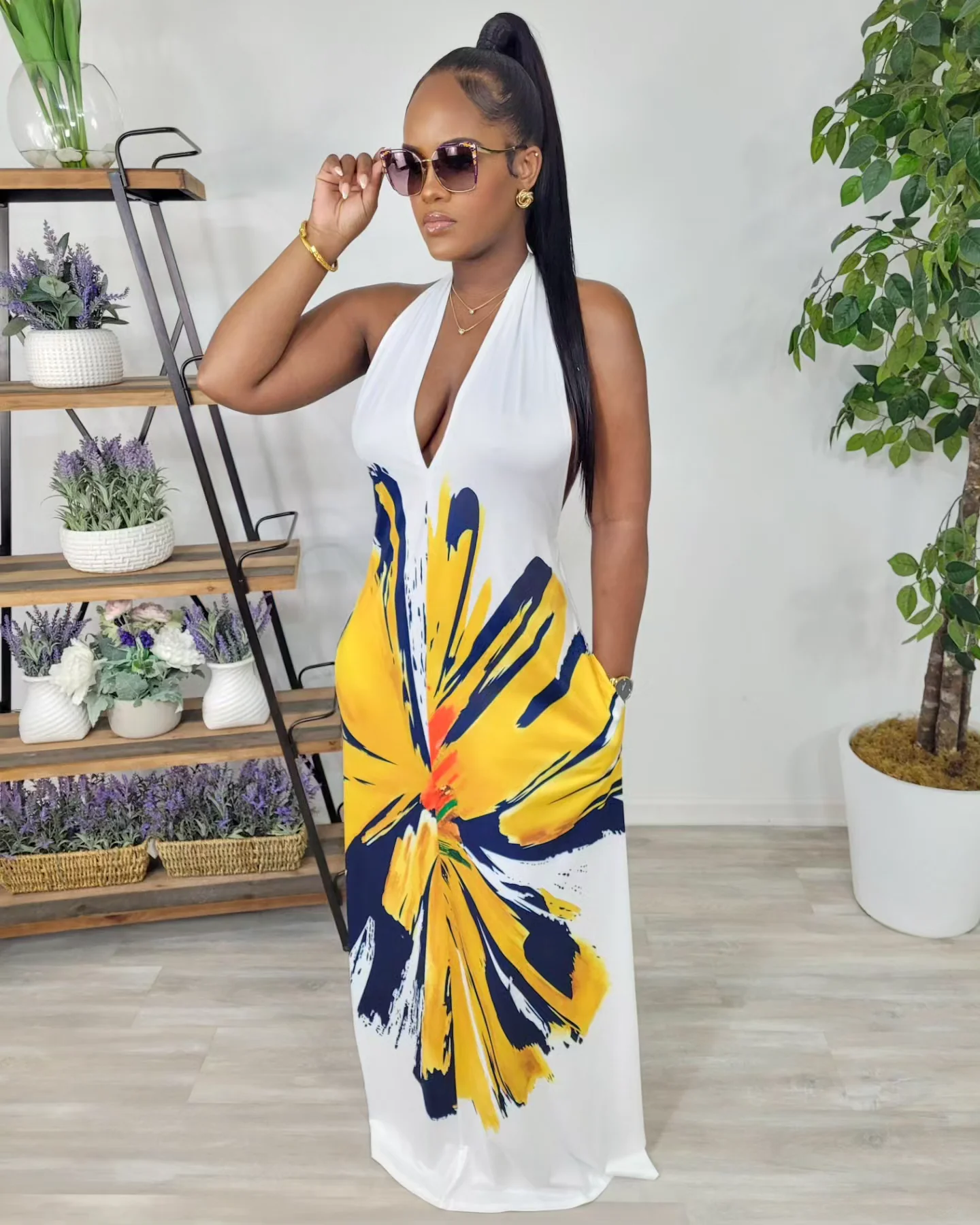 The Flower Print Maxi (Off White)