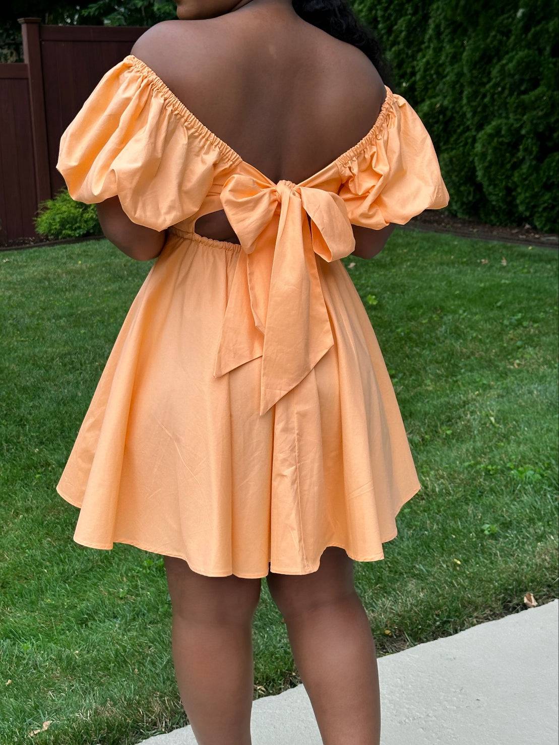 SILKY SWEET MINI DRESS (PAPAYA ORANGE)