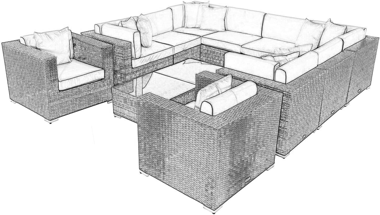 SUSIE'S GARDEN Wicker Patio Furniture Conversation Set No Assembly