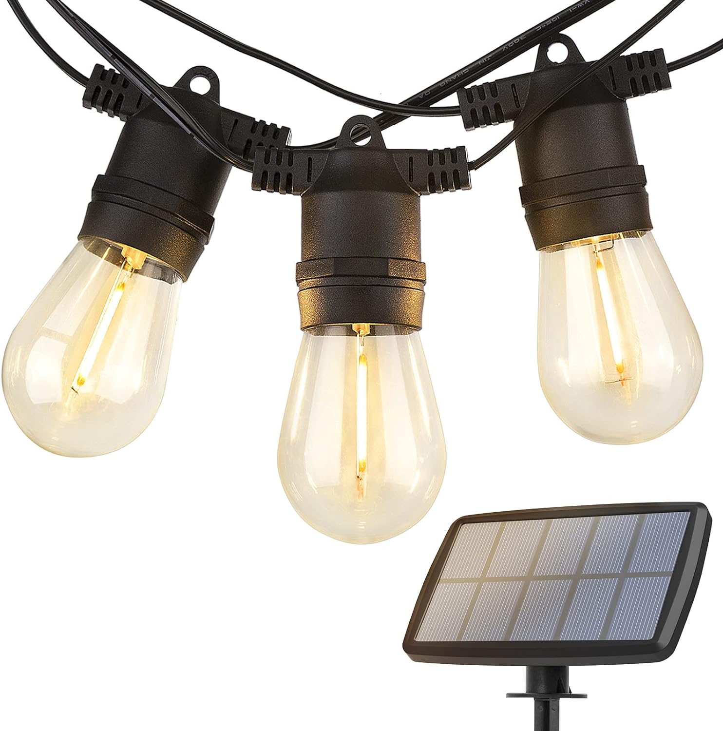 addlon LED Outdoor String Lights 48FT with 2W Dimmable Edison Vintage