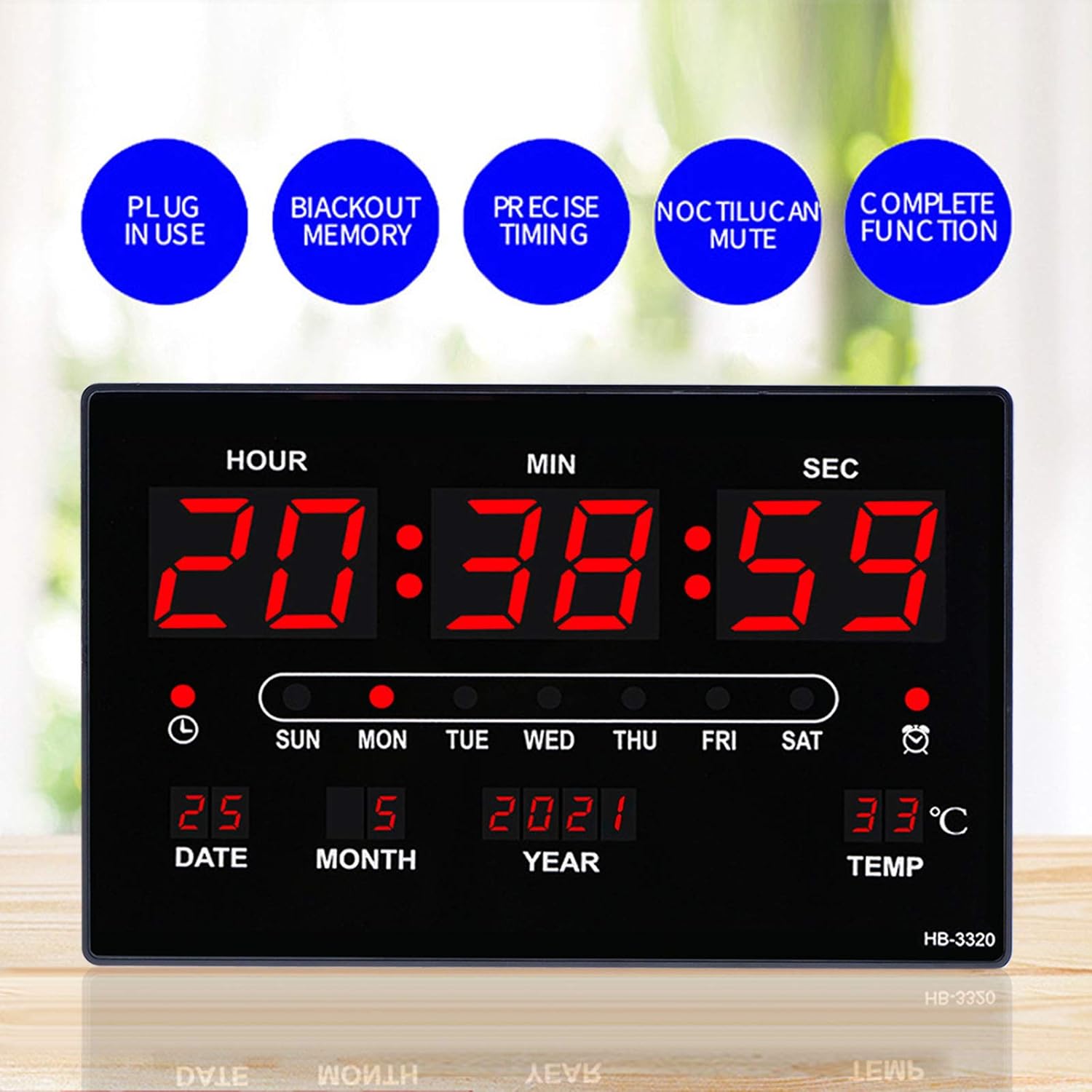 IGTAZY Digital Wall Clock Large Display,13inch Led Decorative Wall