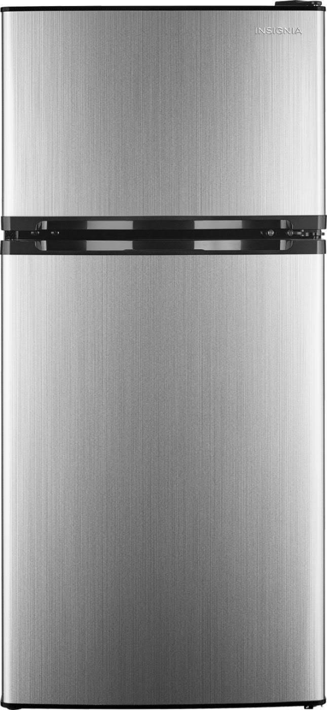 Insignia 4 3 cu ft top freezer refrigerator stainless steel