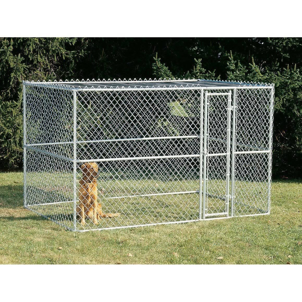 Outdoor Dog Kennel MidWest Portable Dog Kennel – Chain Link, Includes  Sunscreen Cover, 6x6x4 Ft Outdoor Pet House